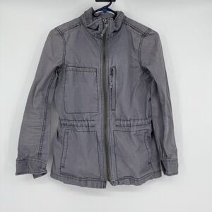 Madewell Fleet Jacket Women's Small Gray Full Zip Pockets Utility Military Style